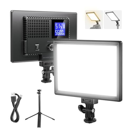 【新品】NEEWER BASICS 撮影用ライト 9インチ LEDビデオライト 卓上三脚スタンド付属 バイカラー 調光可能 3200-5600K CRI95+ 800Lux エッジライト式 パネルライト 4000mAh充電バッテリー カメララ dc3b94c3