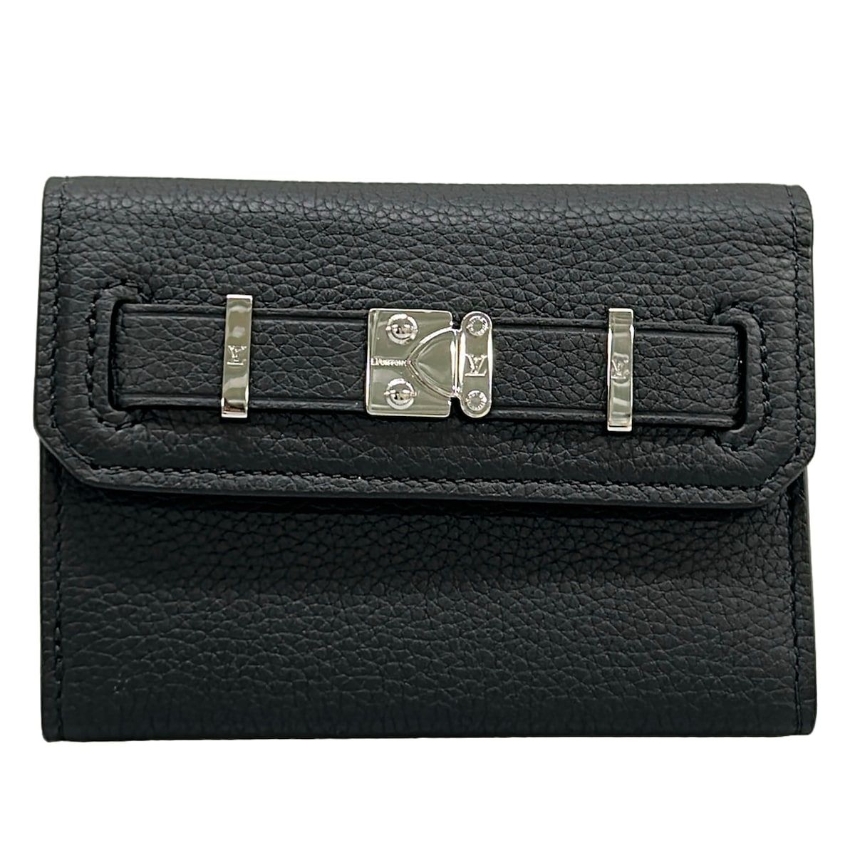 LOUIS VUITTON(ルイヴィトン) 3つ折り財布美品 ジョルジュ・ウォレット M25965 ブラック レザー、牛革