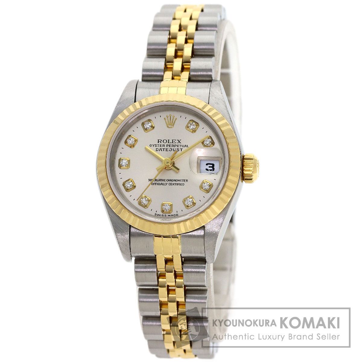ROLEX ロレックス 79173G デイトジャスト 10P ダイヤモンド 腕時計 SS SSxK18YG K18YG レディース [中古]