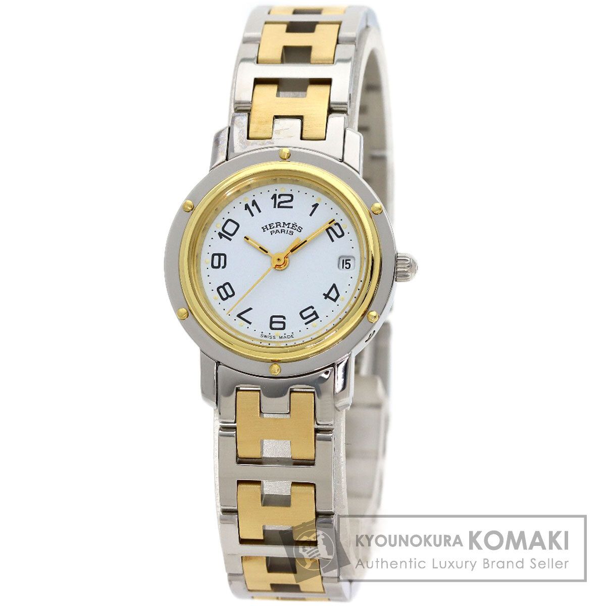 HERMES エルメス CL4.220 クリッパー 腕時計 SS SSxGP レディース [中古]