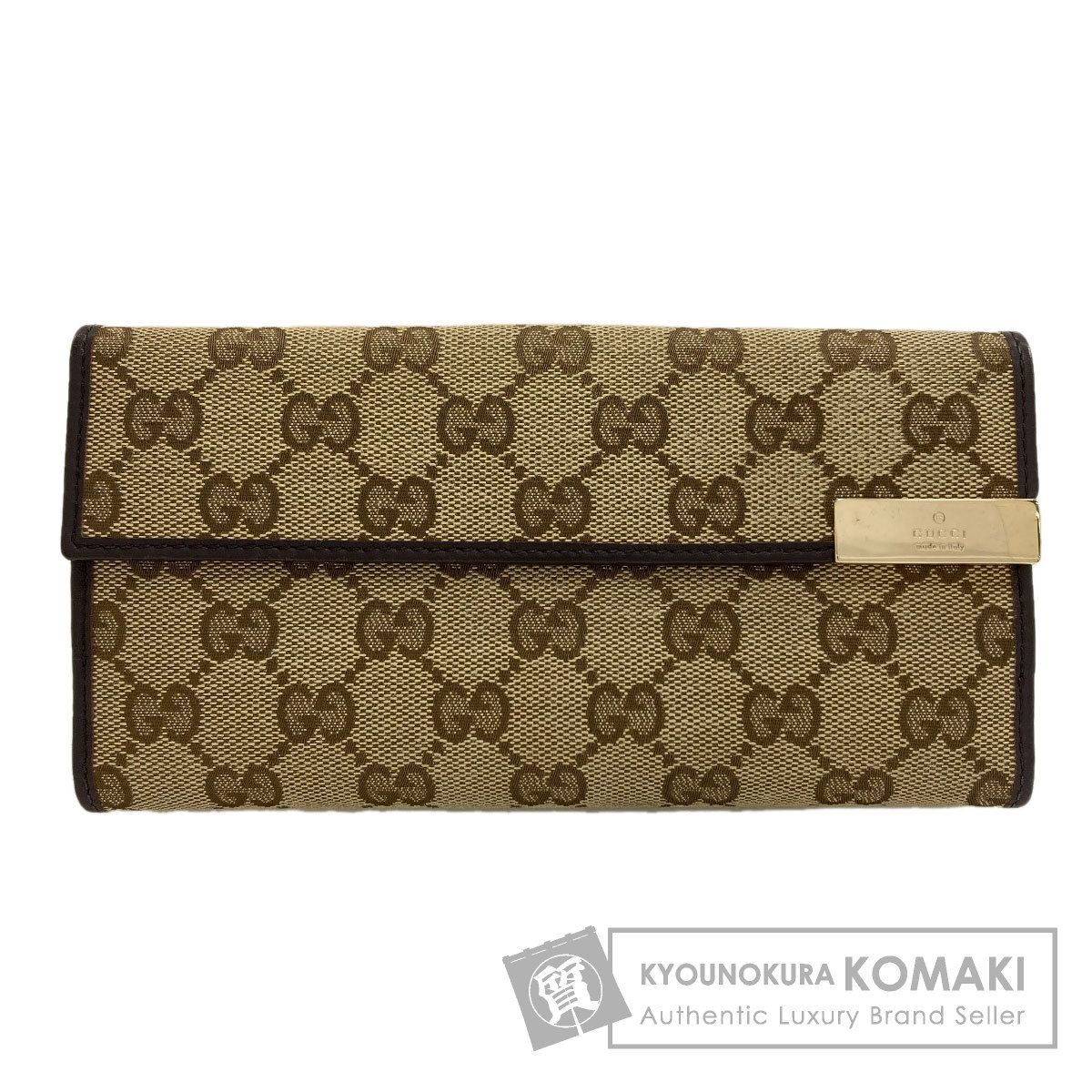 GUCCI グッチ 257012 三つ折り財布 GG 長財布（小銭入れあり） キャンバス レディース [中古]