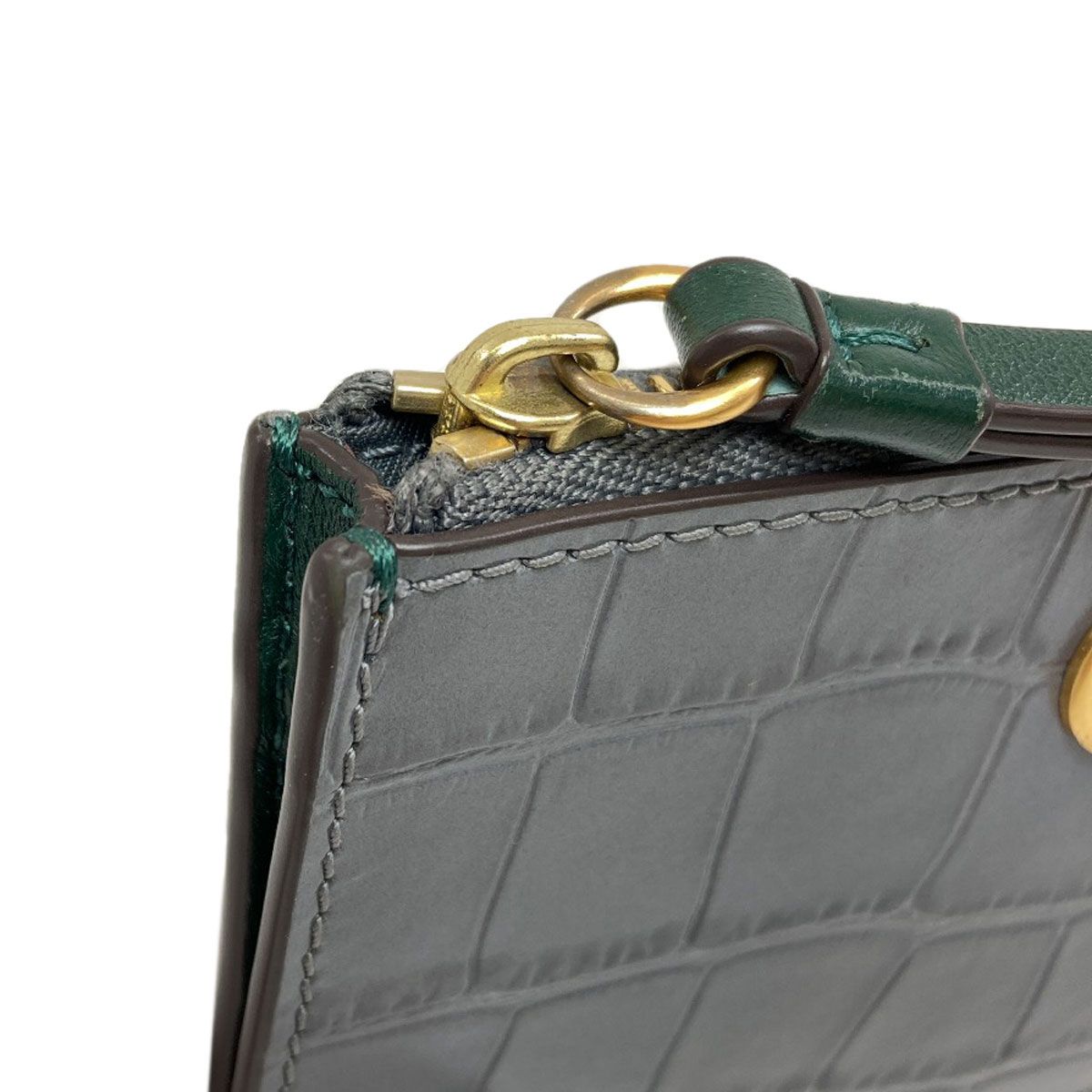 Tory Burch トリーバーチ クロコ型押し コインケース レザー 