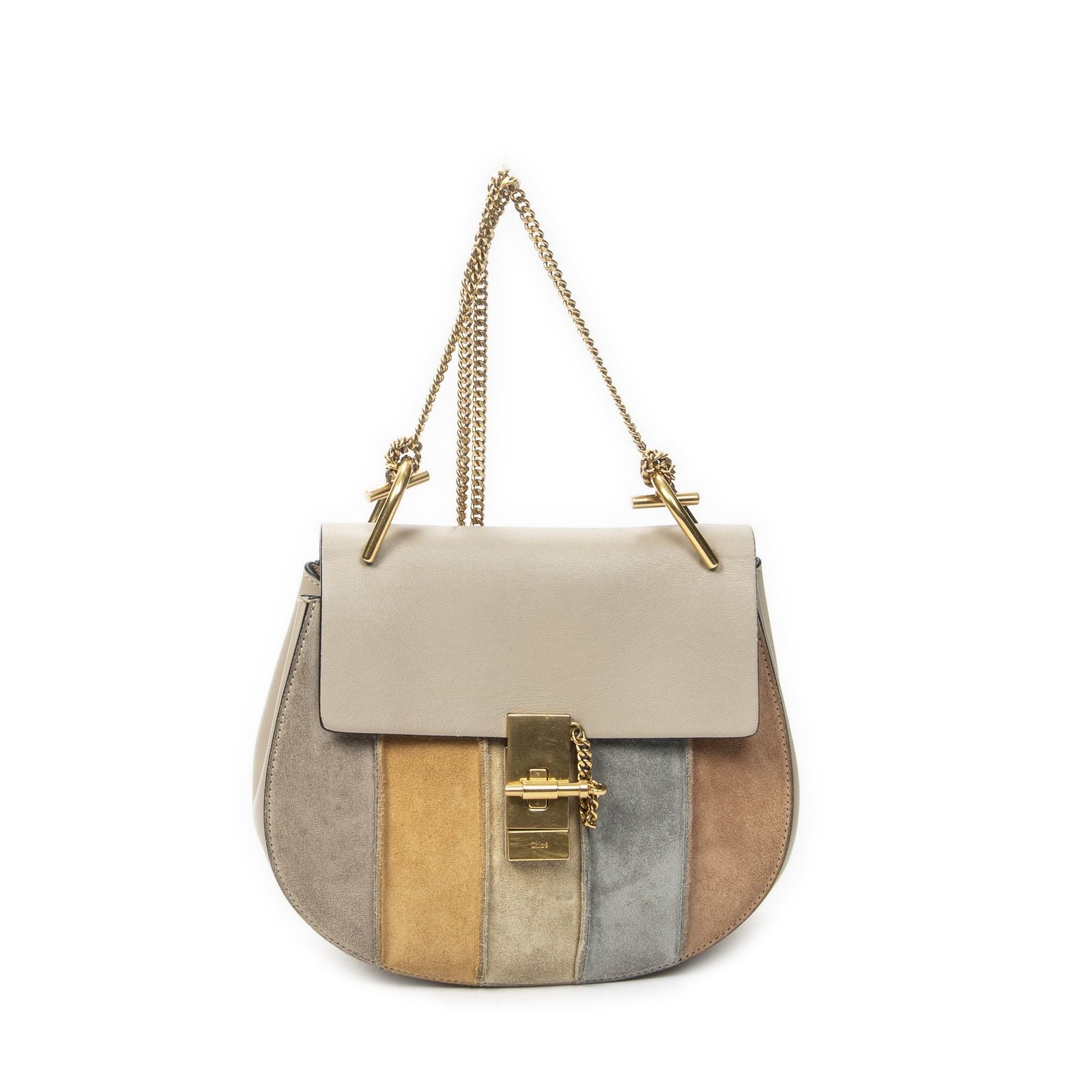 [中古] CHLOE クロエスモール・ドリューベージュ、水色カーフスキンレザーA