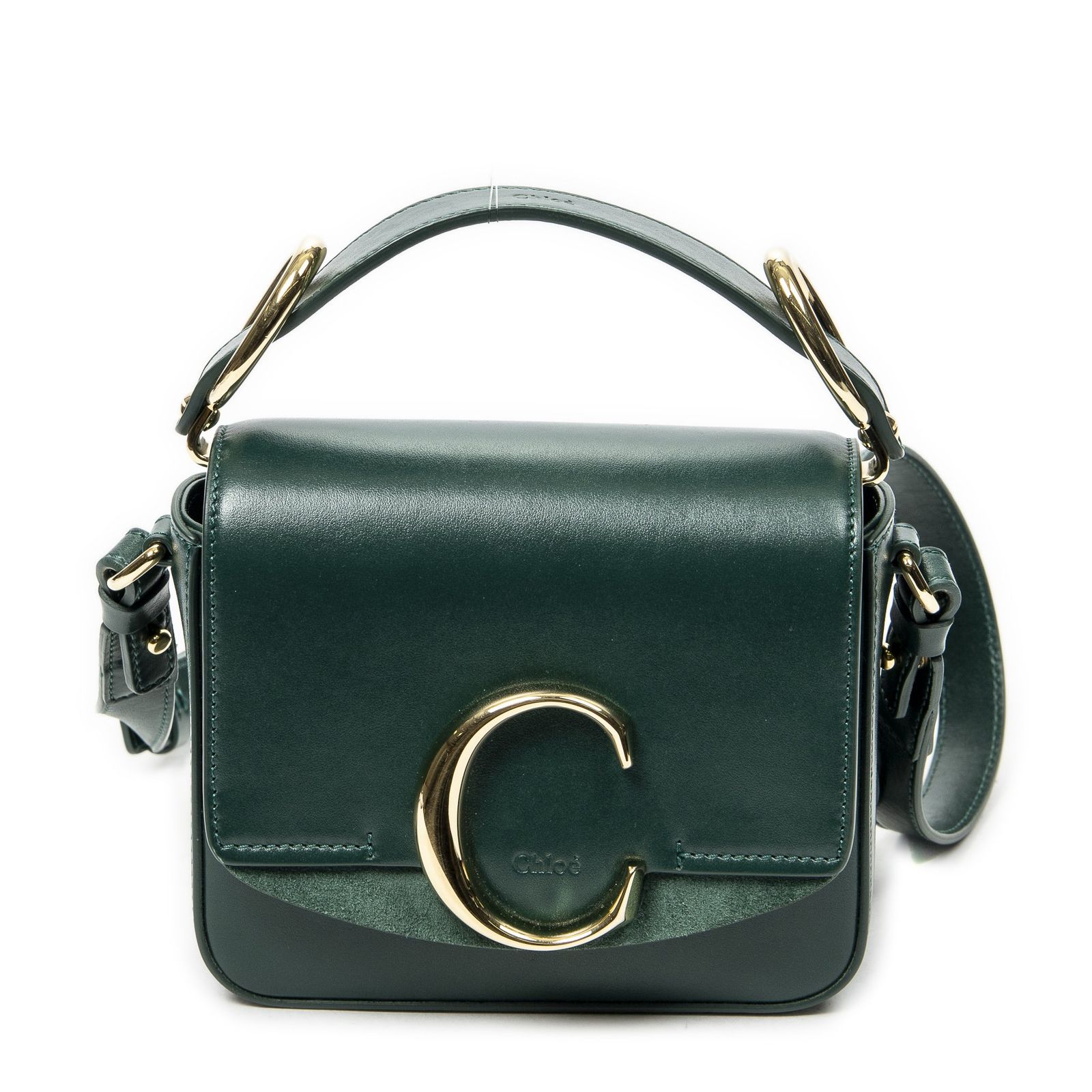 [中古] CHLOE クロエミニジップクロスボディ緑カーフスキンレザーA