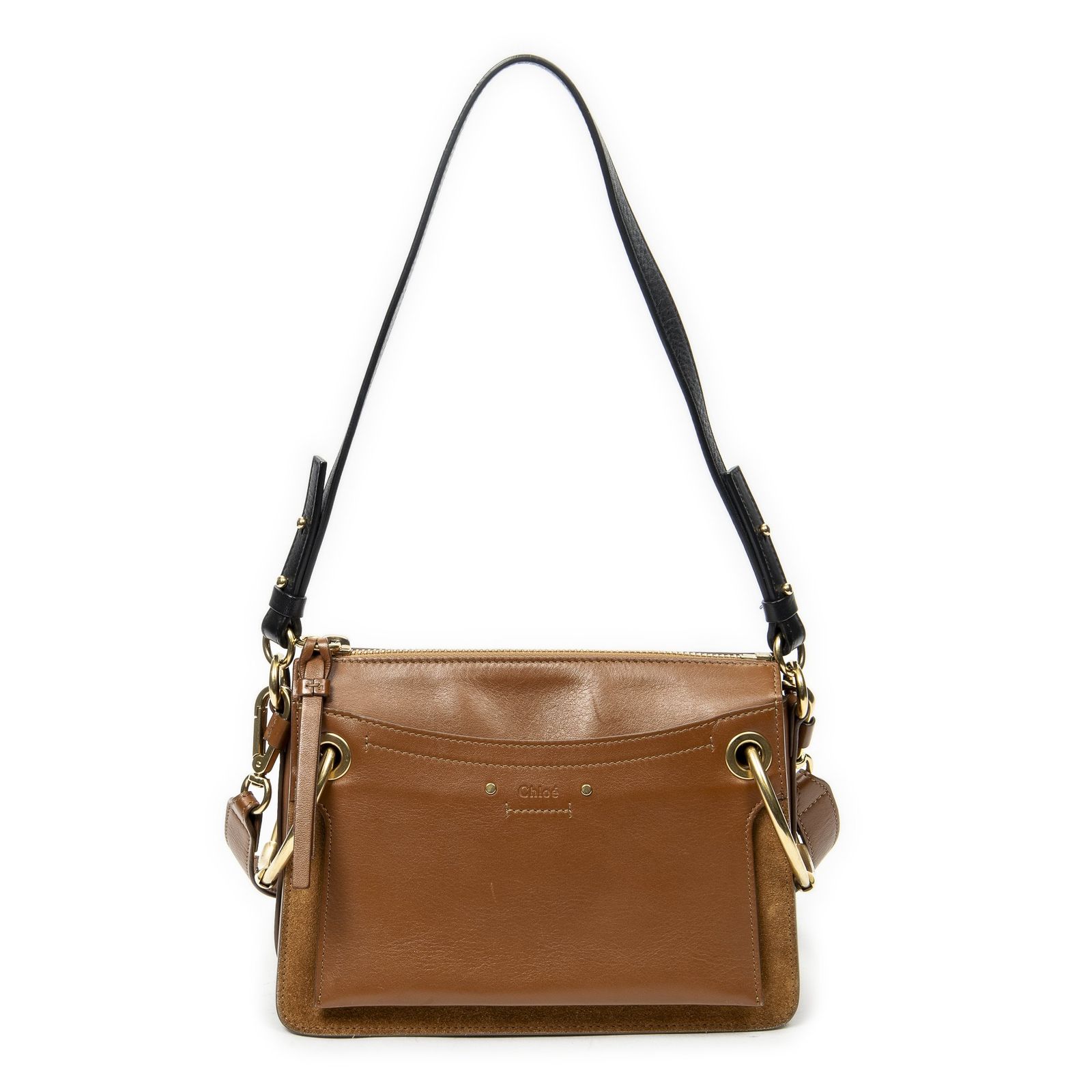 [中古] CHLOE クロエSmall Roy Bag茶色カーフスキンレザーA