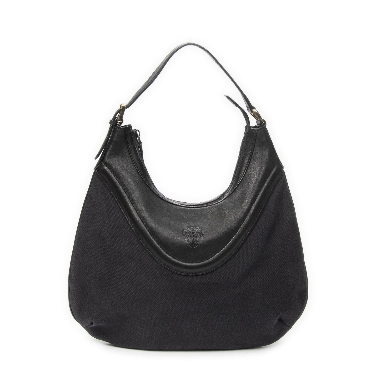 [中古] GUCCI グッチヒステリア・クレスト・ホーボー黒キャンバスA