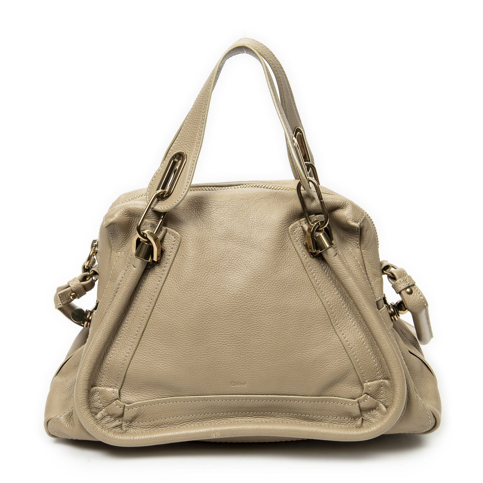 [中古] CHLOE クロエミディアムパラティベージュグレインカーフスキンレザーA
