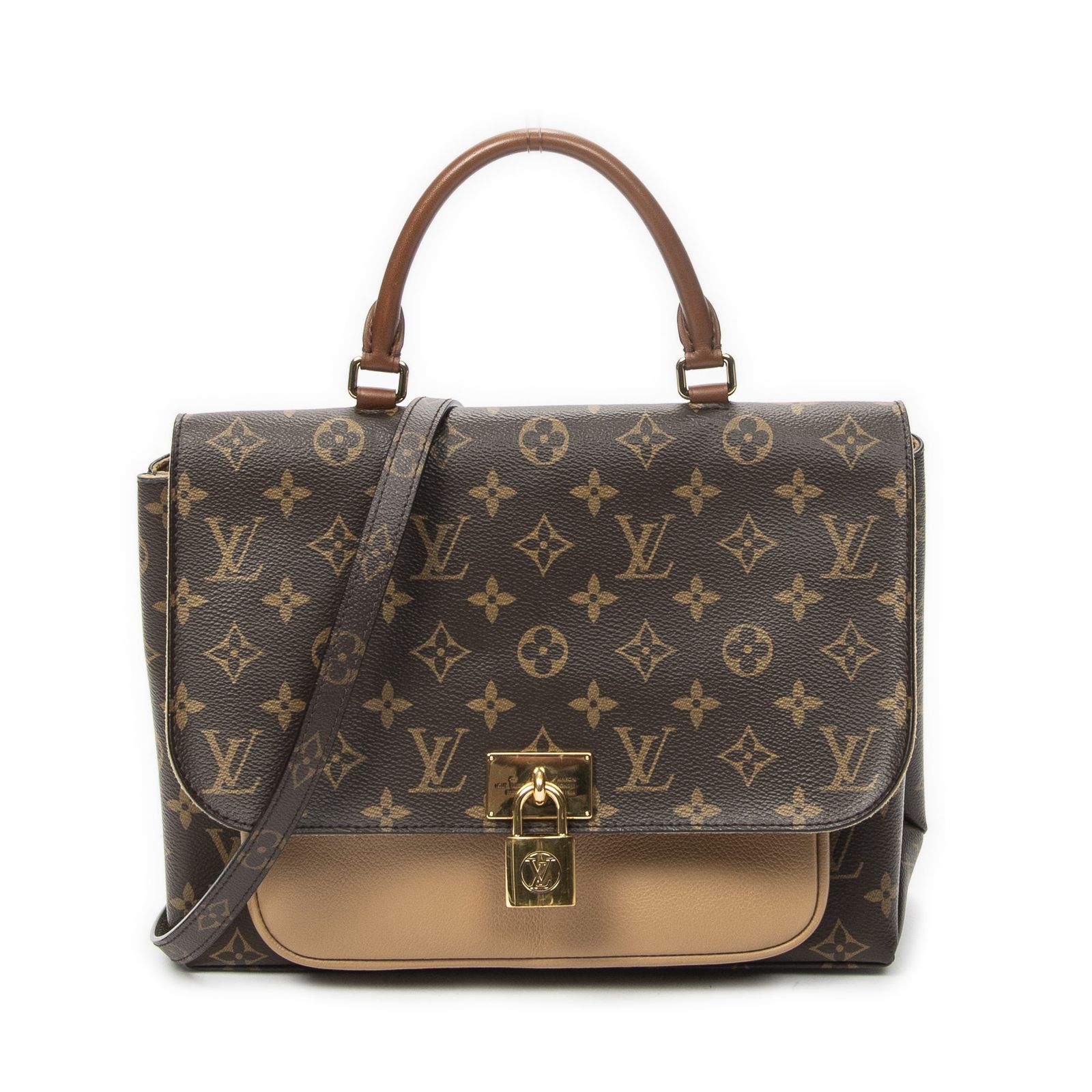 [中古] LOUIS VUITTON ルイヴィトンMarignanベージュ/ブラウンモノグラムキャンバスA