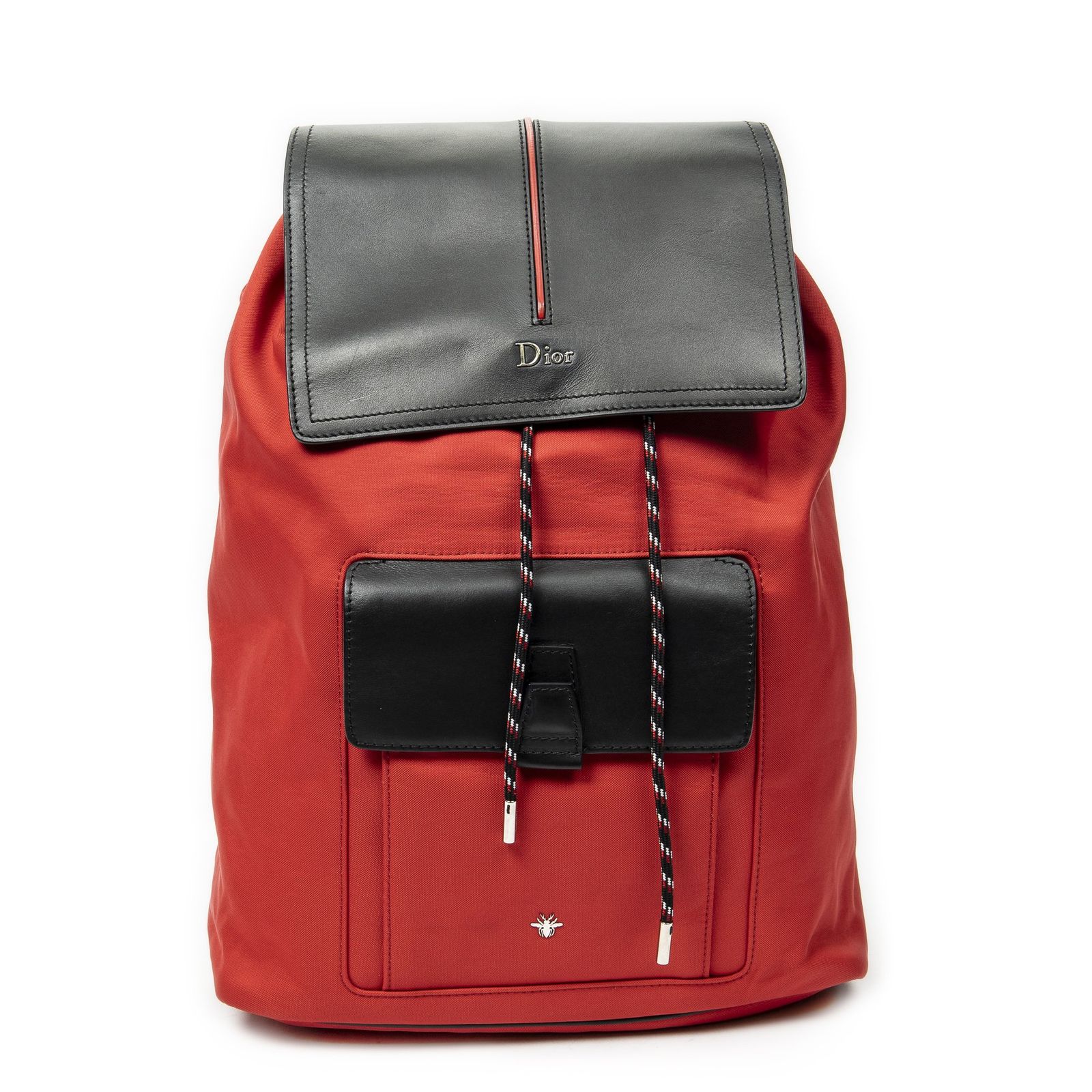 [中古] DIOR ディオールMotion Backpack赤/黒ナイロンキャンバスA
