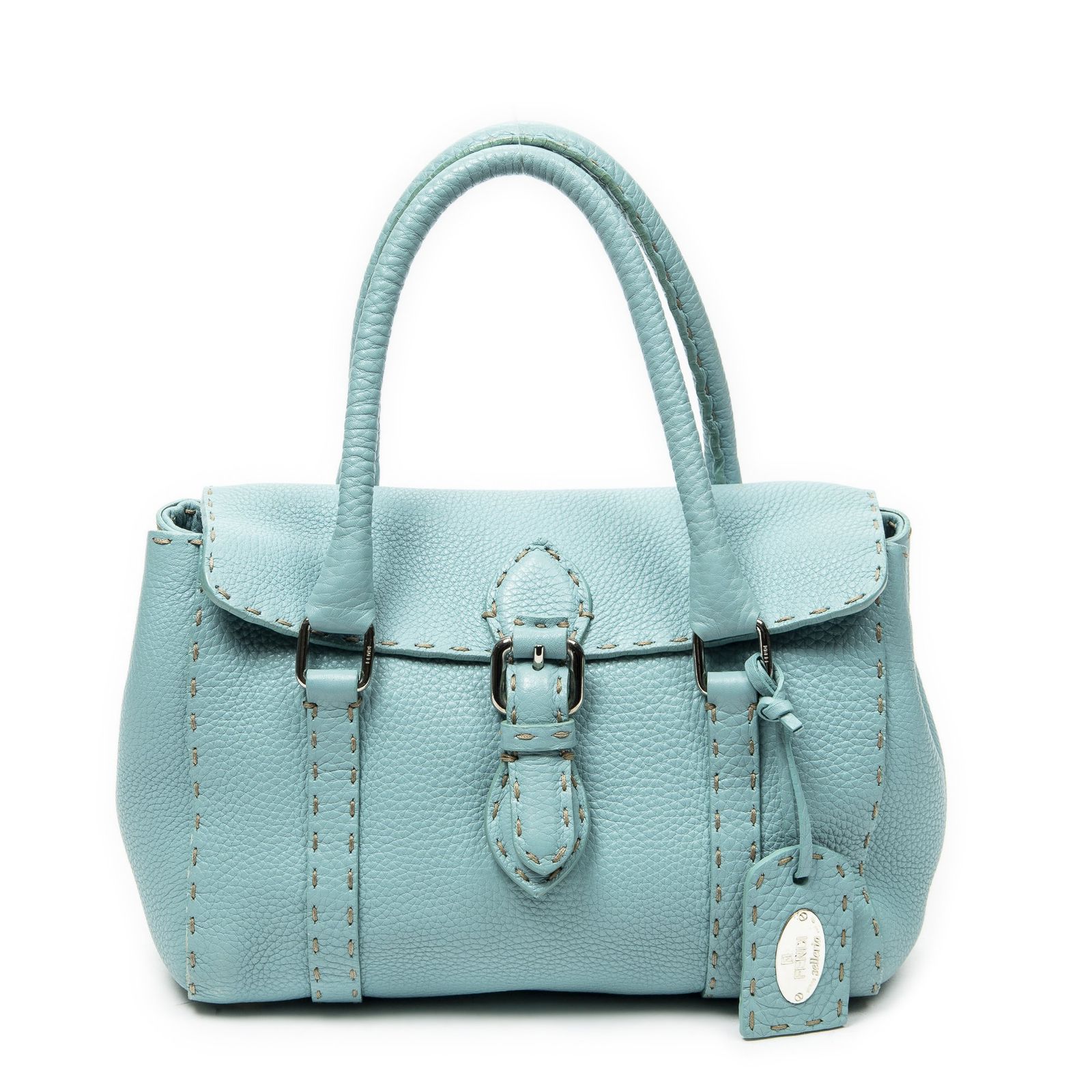 [中古] FENDI フェンディミニ・リンダ水色セレリアレザーA