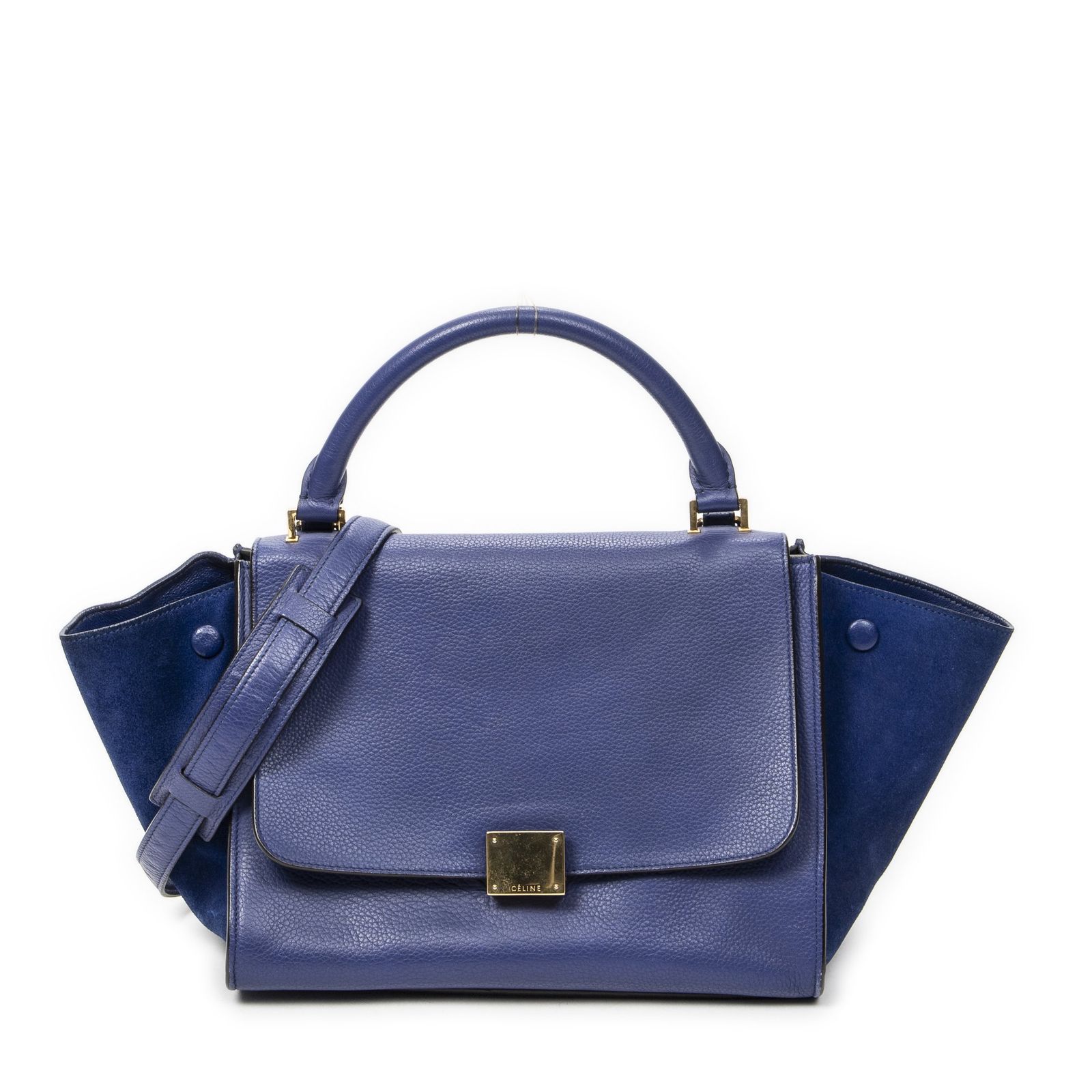 [中古] CELINE セリーヌスモール中ブランコダークブルーグレインカーフスキンレザーAB
