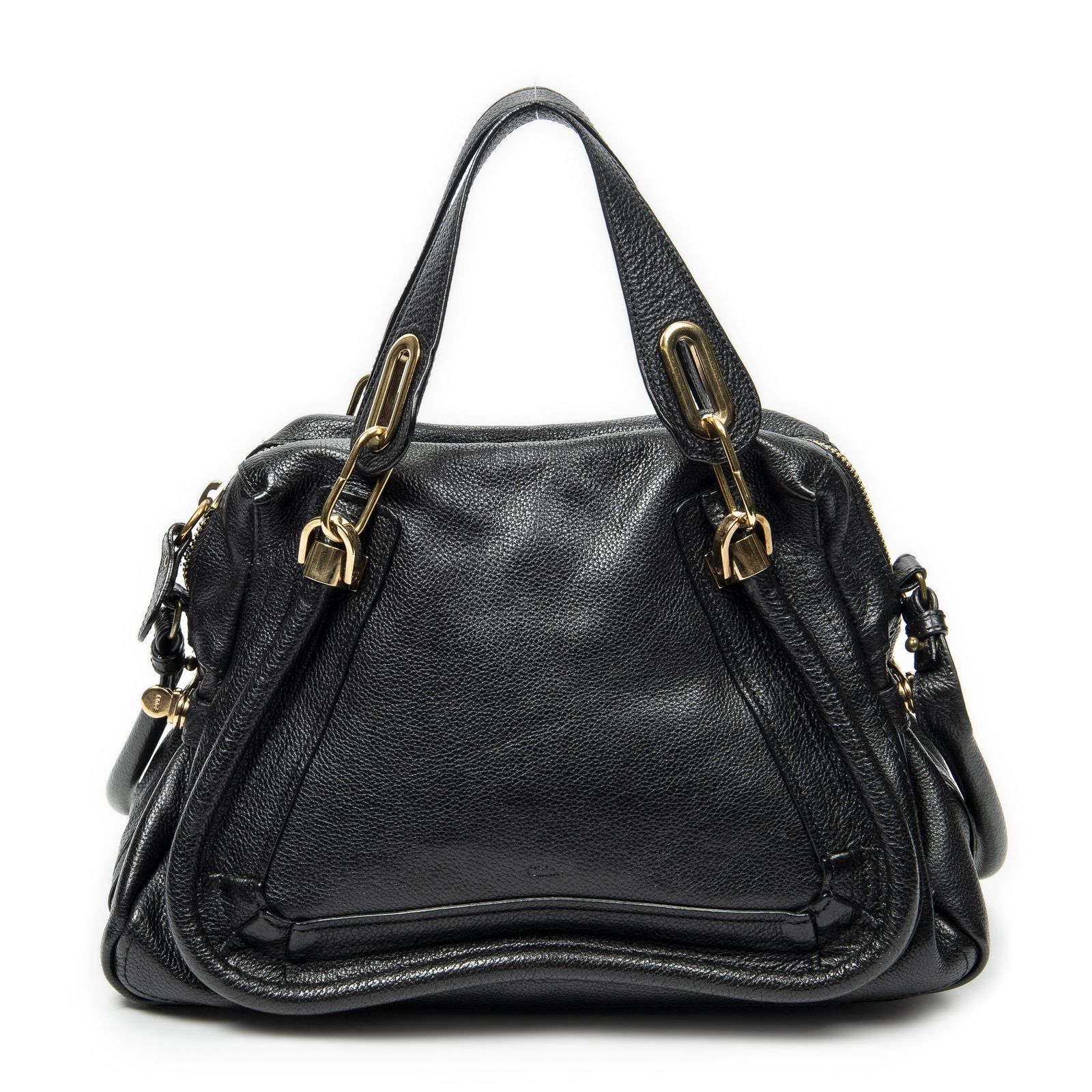 [中古] CHLOE クロエミディアムパラティ黒グレインカーフスキンレザーA