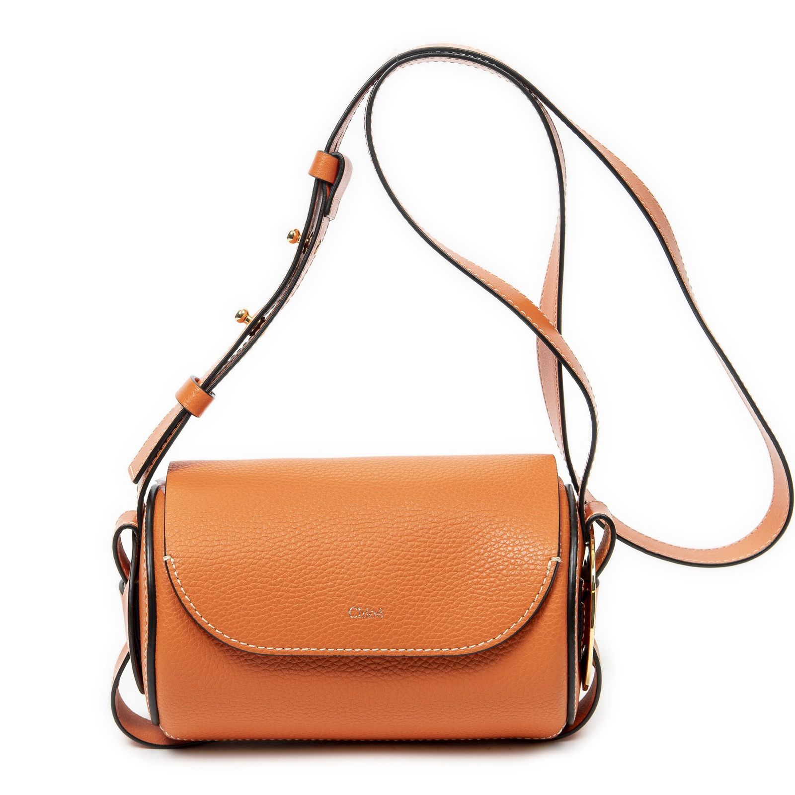 [中古] CHLOE クロエMini DarrylオレンジグレインカーフスキンレザーA