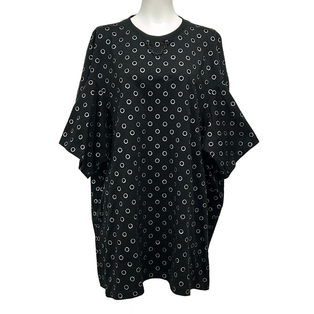 LOUIS VUITTON(ルイヴィトン) ワンピース サイズL レディース美品 RW251WB WAE FSJD91 黒×シルバー コットン
