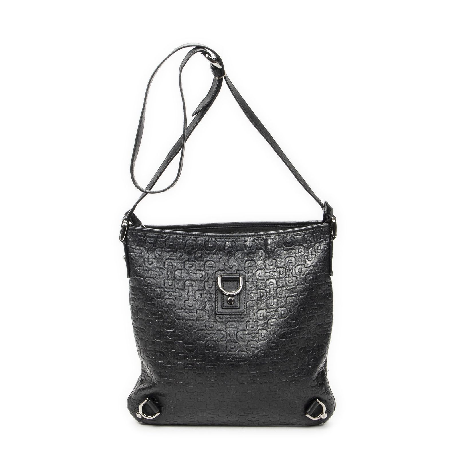 [中古] GUCCI グッチアビー Dリング クロスボディ黒ホースビットエンボスレザーA