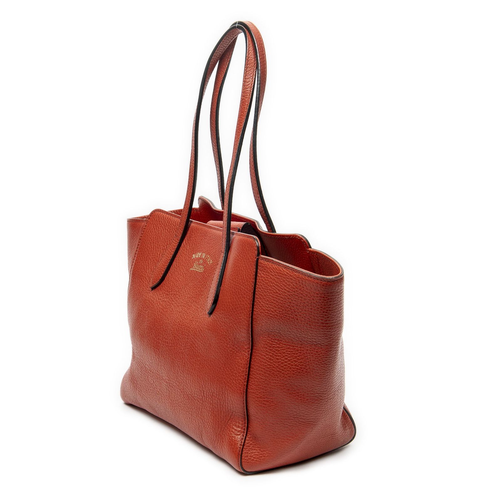 中古] GUCCI グッチスモール・スイング・トート赤グレインカーフスキン 