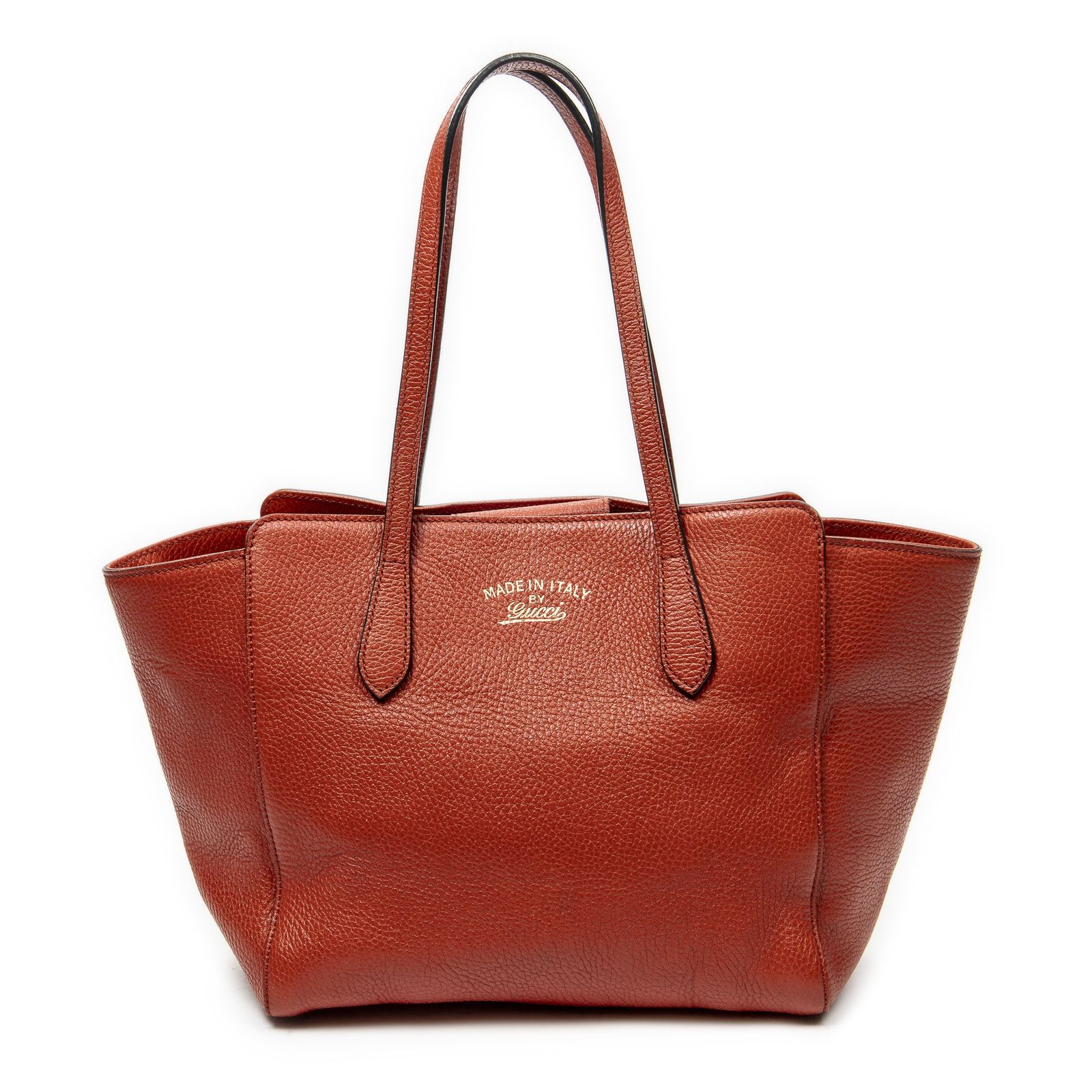 [中古] GUCCI グッチスモール・スイング・トート赤グレインカーフスキンレザーA