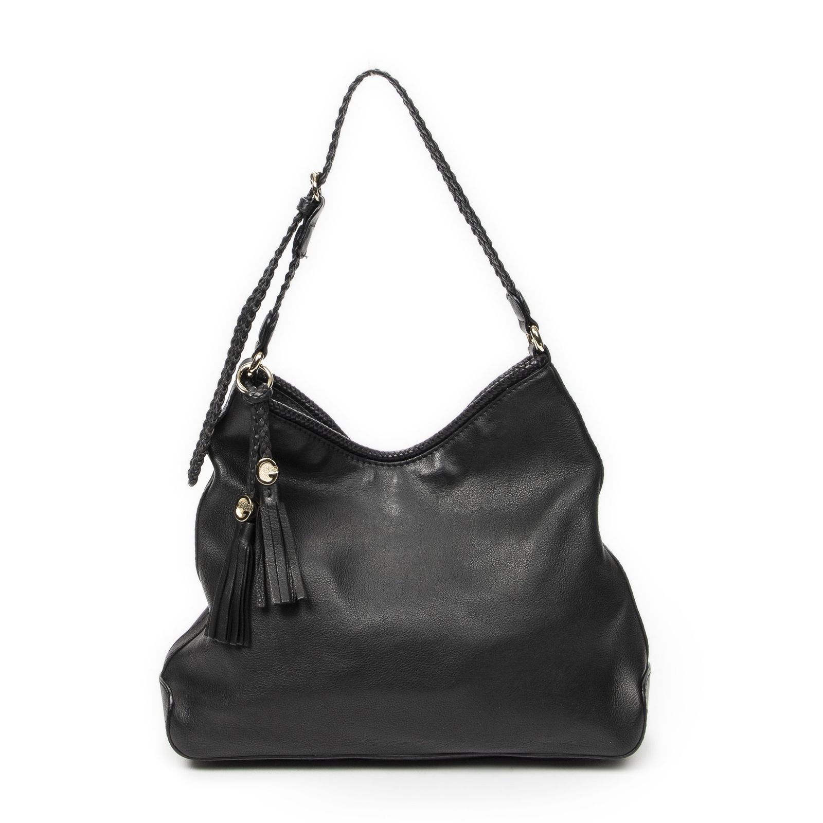 [中古] GUCCI グッチミディアム マラケシュ ホーボー黒グレインカーフスキンレザーA