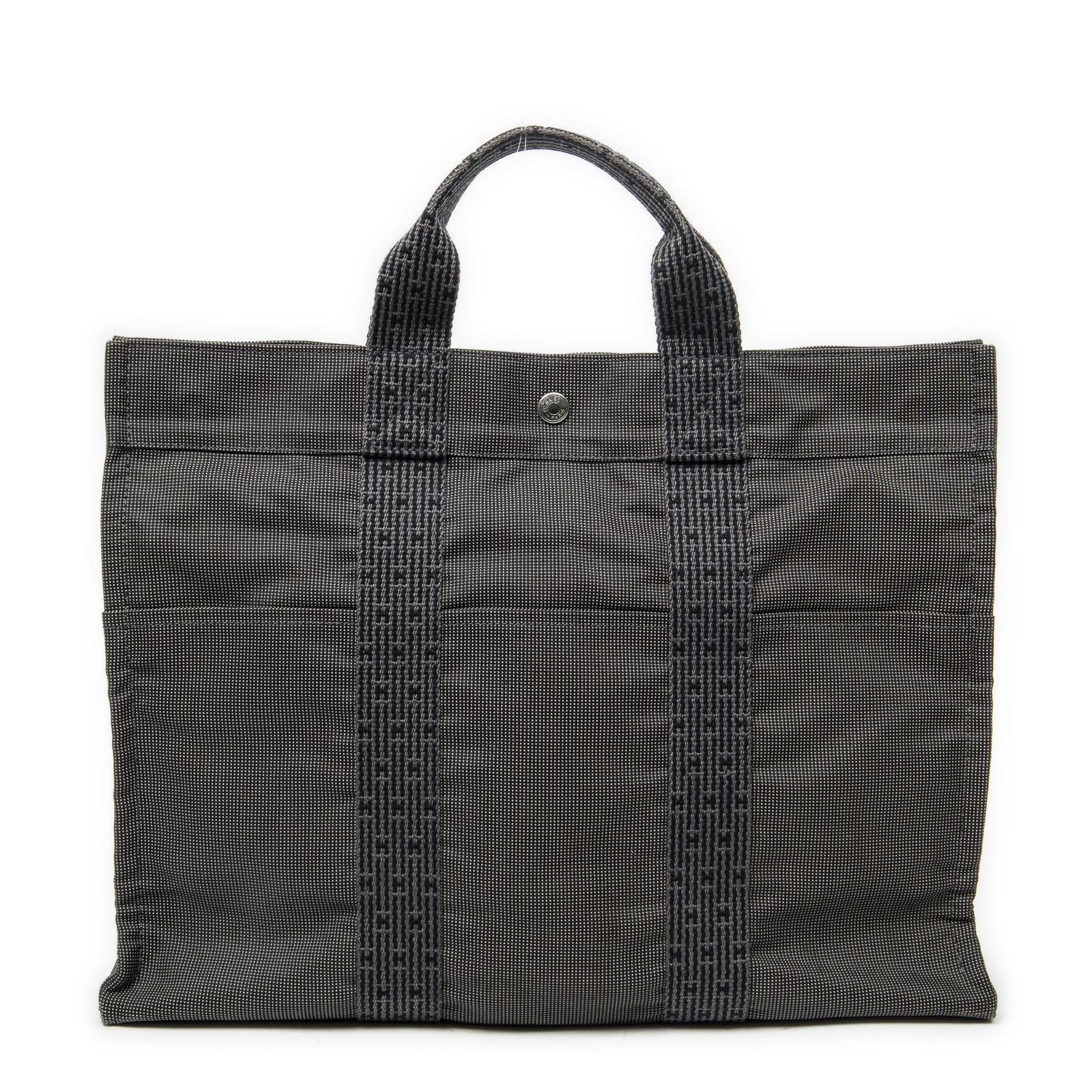 [中古] HERMES エルメスエールライン トートグレーキャンバスA