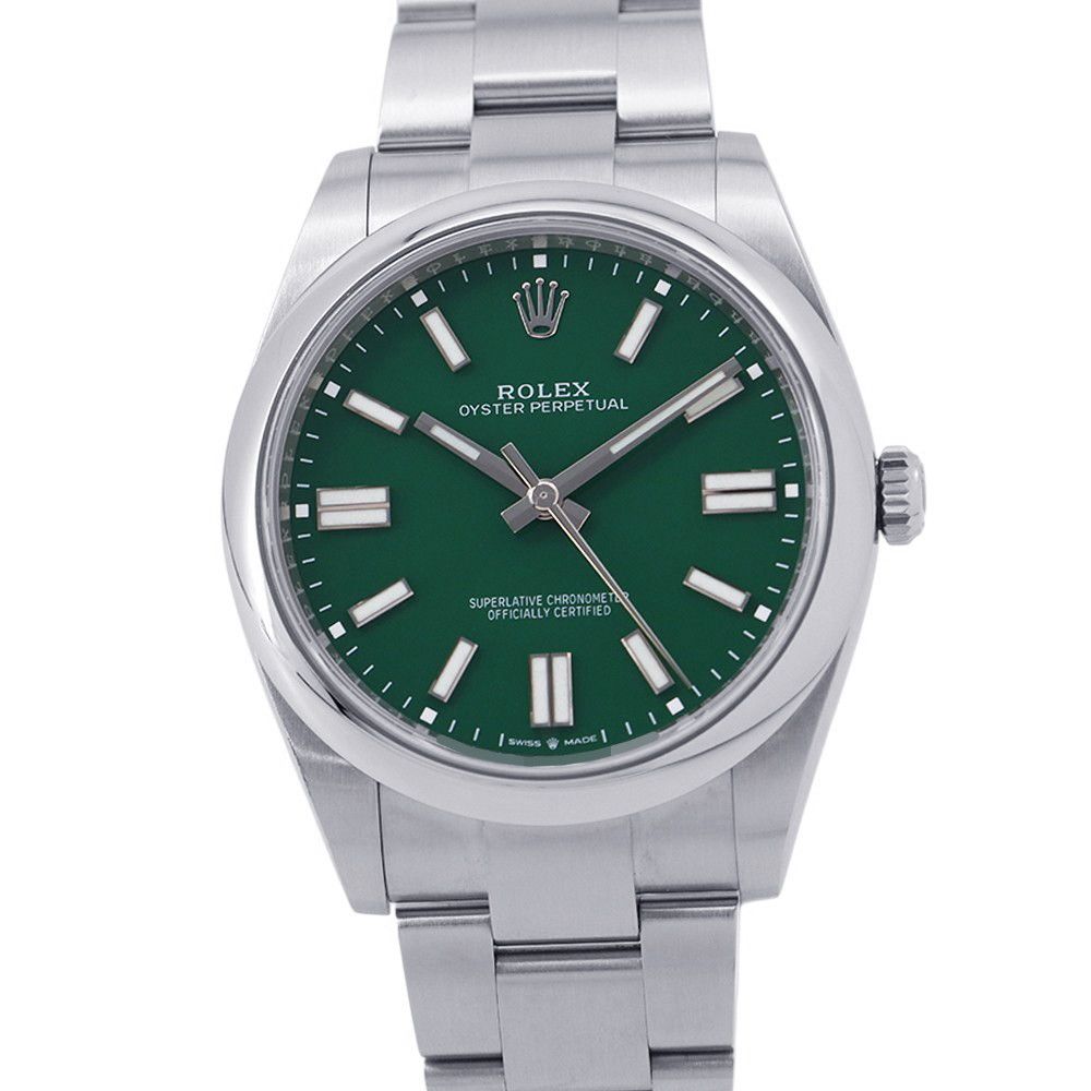 ロレックス オイスターパーペチュアル41 ランダムシリアル ルーレット 124300 ROLEX 腕時計 グリーン文字盤