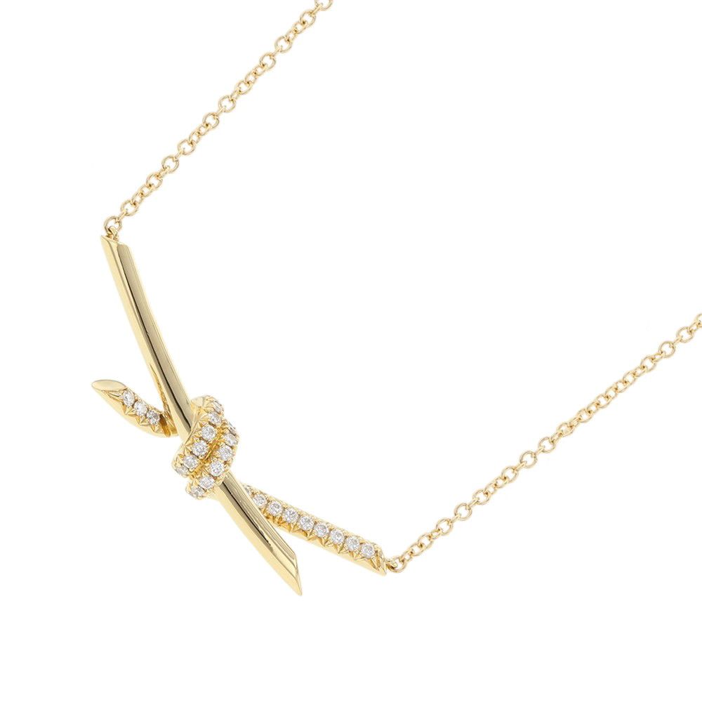 ティファニー ネックレス ノット ペンダント ダイヤモンド 計0.25ct K18YGイエローゴールド 68887216 ジュエリー