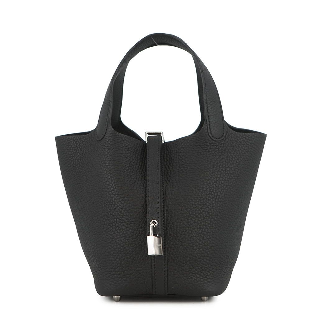 エルメス ハンドバッグ ピコタンロックPM ブラック/シルバー金具 トリヨンクレマンス K刻印 HERMES 黒