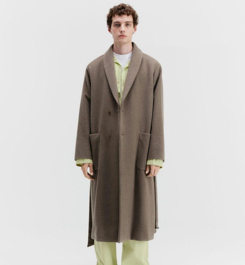 極美品 24AW AURALEE ウールロングコート グレージュ系 5