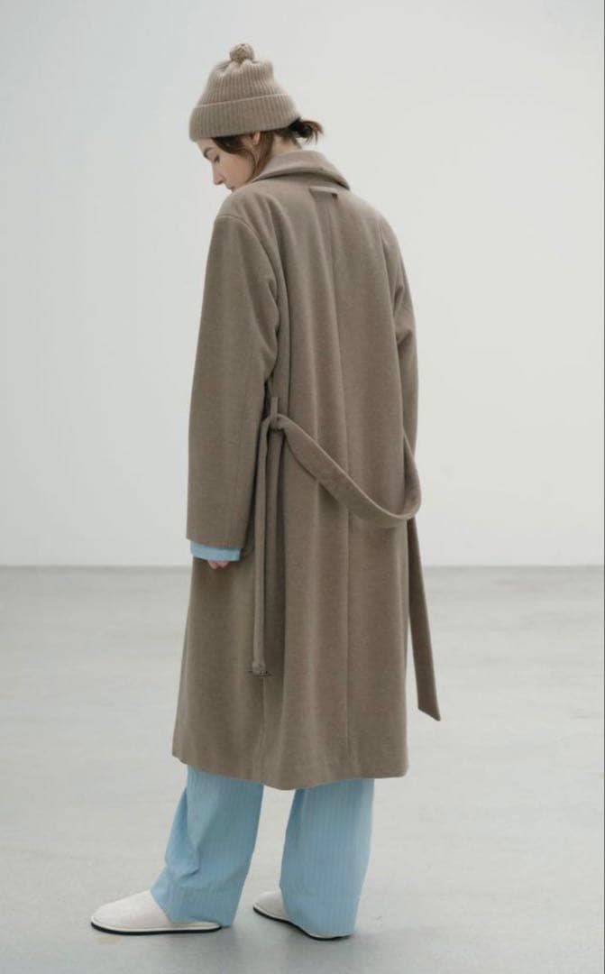 極美品 24AW AURALEE ウールロングコート グレージュ系 5 - メルカリ