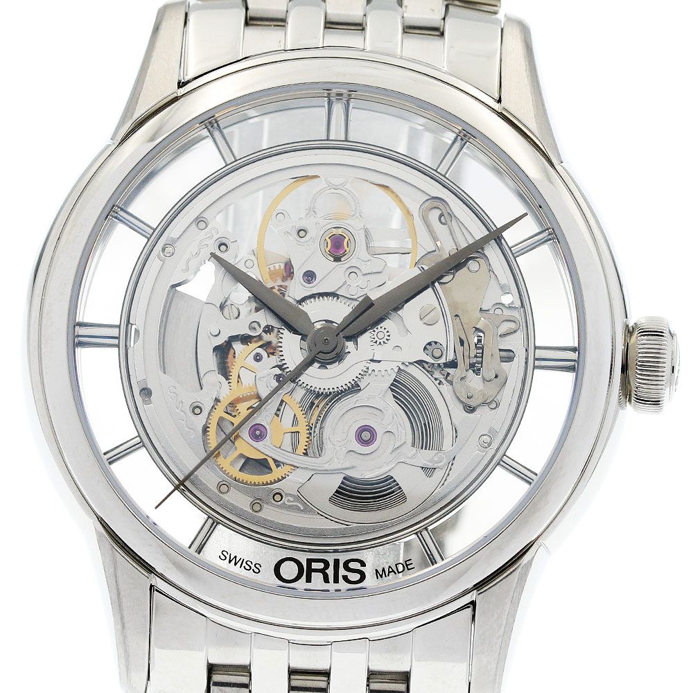 オリス ORIS 7684 アートリエ トランスルーセント スケルトン 自動巻き メンズ 美品 箱付き_959929