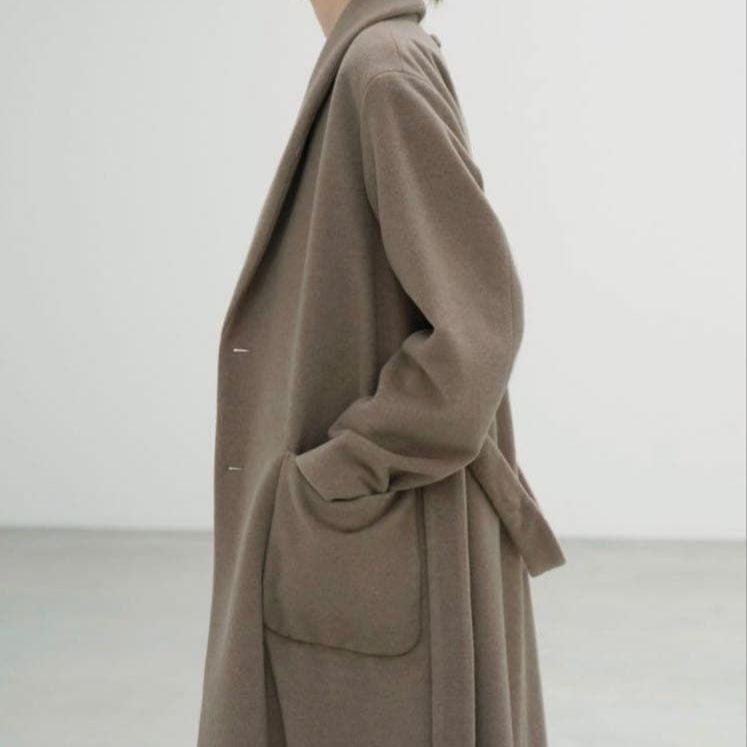 極美品 24AW AURALEE ウールロングコート グレージュ系 5 - メルカリ
