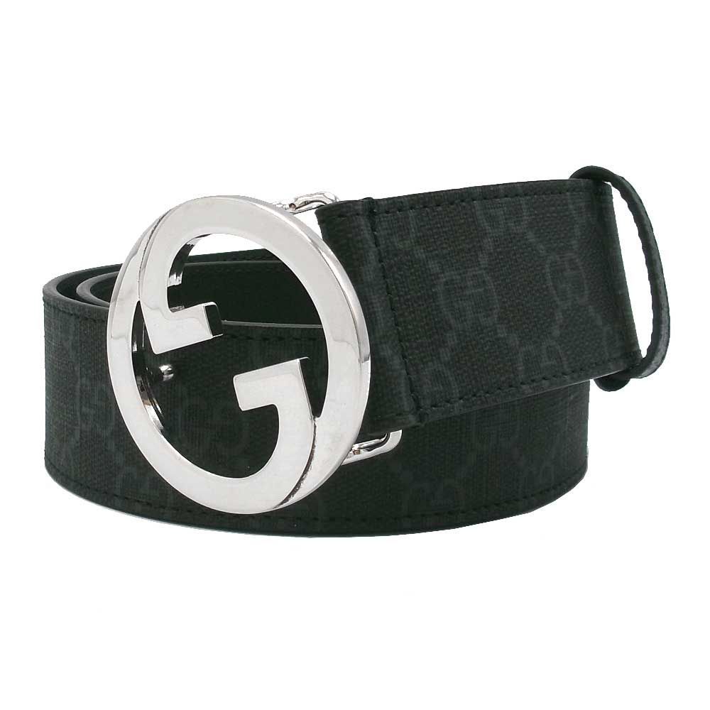 【新品】グッチ ベルト アパレル GUCCI GG スプリーム インターロッキング G バックル ワイドベルト 703147 KAAAD 1000 (ブラックマルチ) ＃80 アウトレット メンズ 送料無料