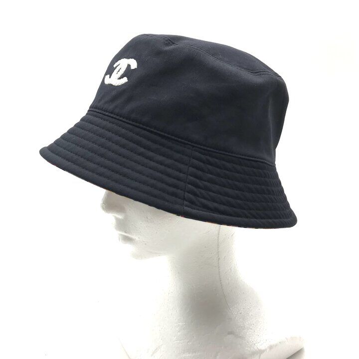 美品 CHANEL シャネル ココマーク リバーシブル ハット 24C 帽子