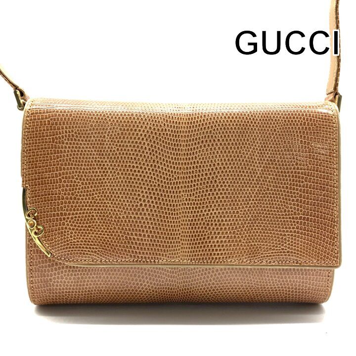 GUCCI グッチ リザード ゴールド金具 タイガーアイ ヴィンテージ 2way GUCCI グッチ リザード ゴールド金具 タイガーアイ ヴィンテージ 2way