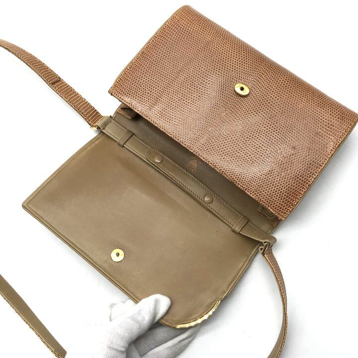 GUCCI グッチ リザード ゴールド金具 タイガーアイ ヴィンテージ 2way 