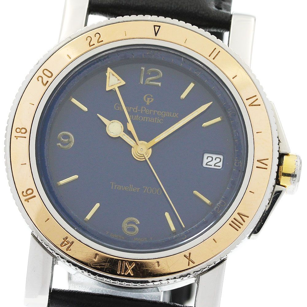 ジラール・ペルゴ GIRARD PERREGAUX 7200 トラベラー 7000 デイト PGベゼル 自動巻き メンズ _958550