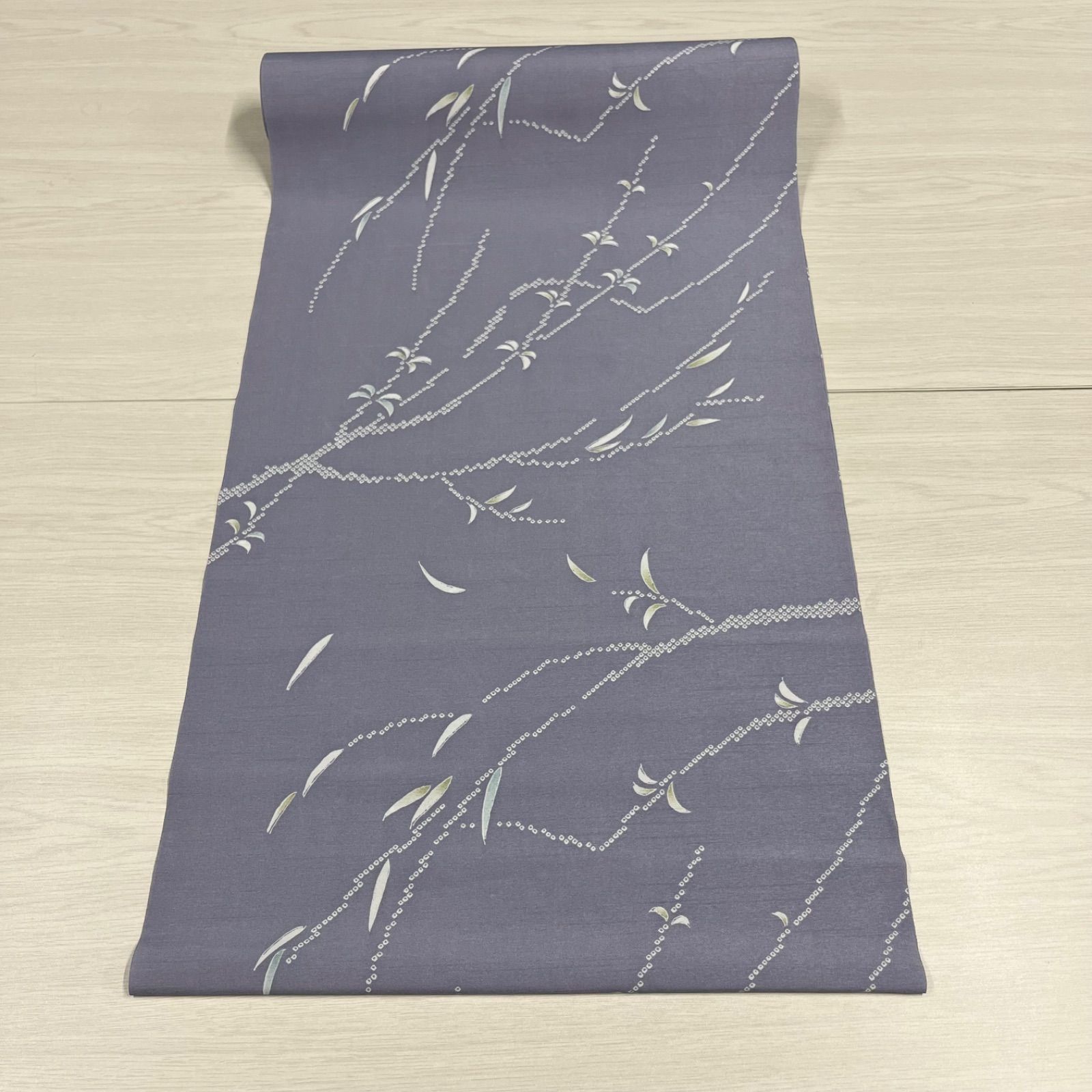【未使用品】　美品　匿名配送　HANAE MORI　ハナエモリ　反物　雨コート　超撥水加工　ポリエステル　紫　パープル　反物雨8