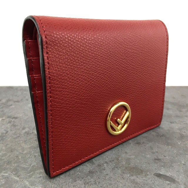 20 送料込み！ 極美品 FENDI 二つ折り財布 8M0387 エフイズフェンディ レッド