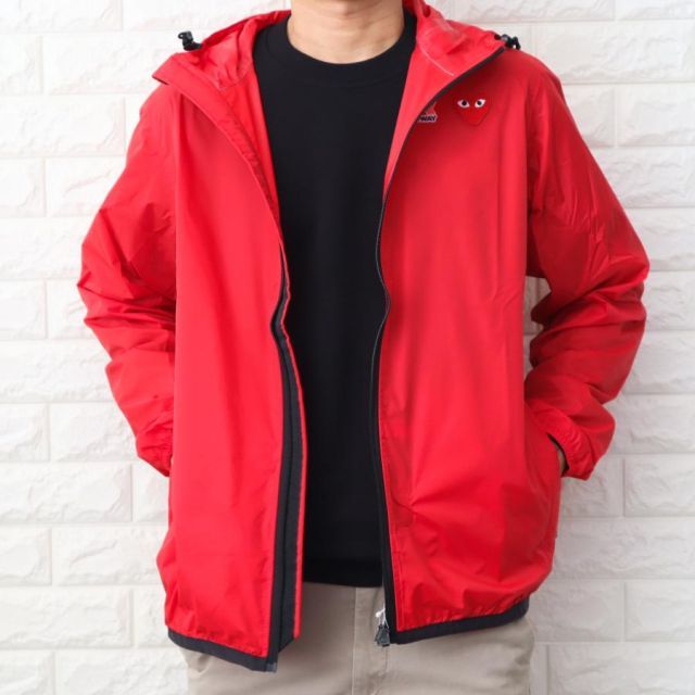 コムデギャルソン ジップパーカー メンズ レッド COMME des GARGONS