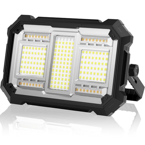 TENKOO&YOU 投光器 充電式 led 作業灯【40,000lm超高輝度・16時間連続点灯】400W 屋外 ワークライト 超高輝 32000mAH大容量 防水 非常用 磁気設計 便携式 フック付き 4つ点灯モード 無段階調光 PSE認証 d4609b53