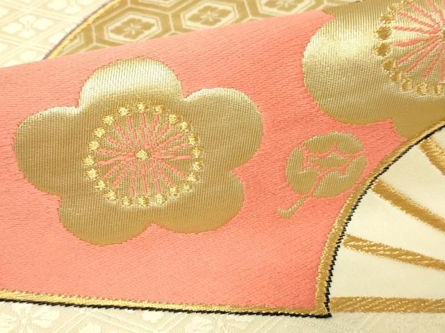 レディース 平和屋本店▽六通柄袋帯 富貴錦 重扇面文 本金箔