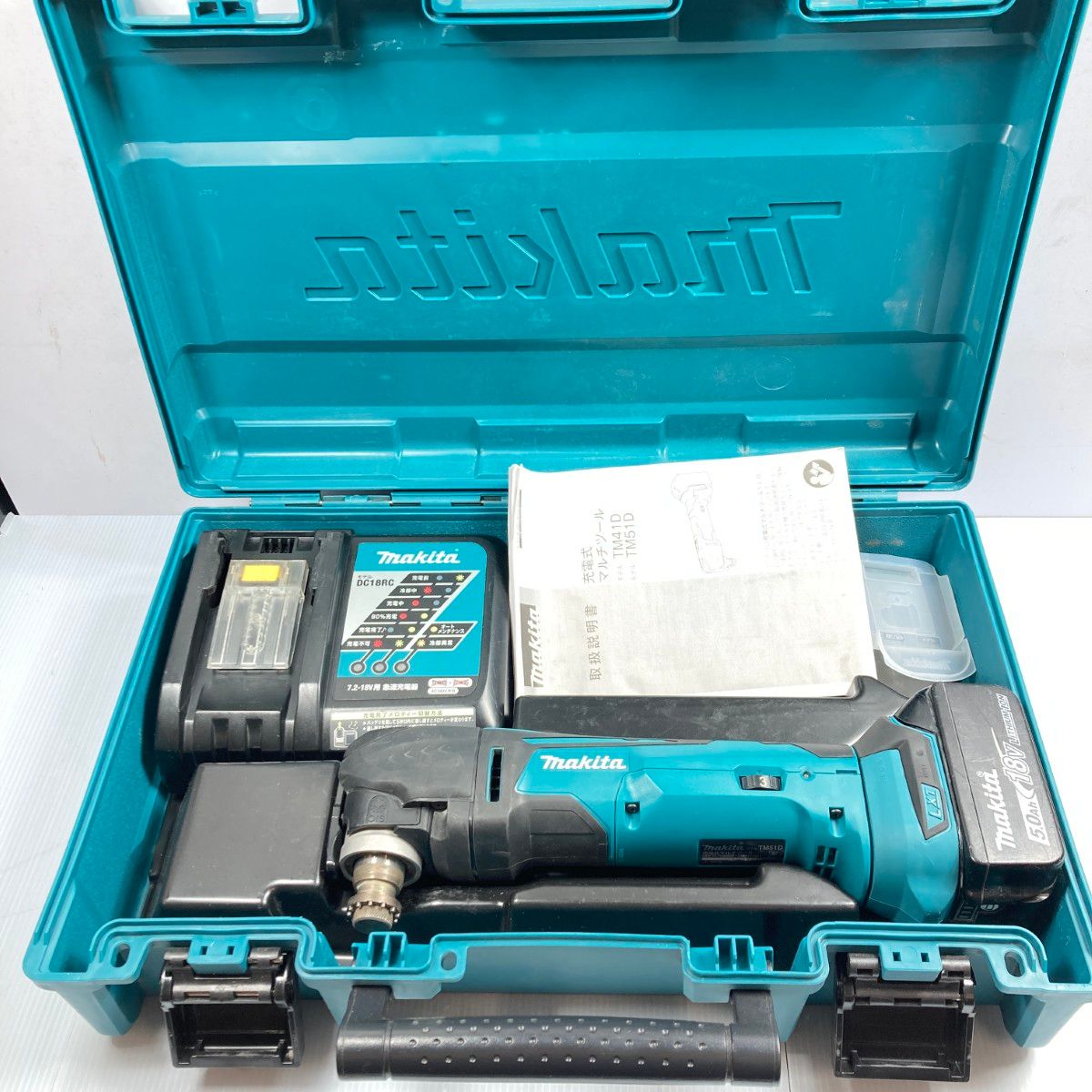 MAKITA マキタ 18V 充電式マルチツール (バッテリ1個・ケース・充電器付）PSEマークあり TM51D ブルー
