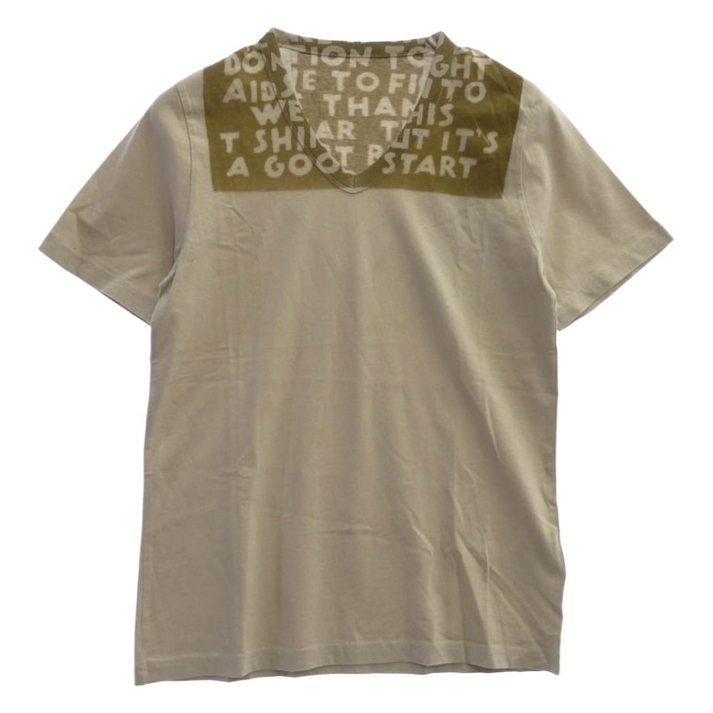 MAISON MARTIN MARGIELA メゾンマルタンマルジェラ 15SS S30GC9986 AIDS T-SHIRT エイズ 半袖 Tシャツ Vネック カットソー ベージュ系 S【極上美品】【中古】 6,927円