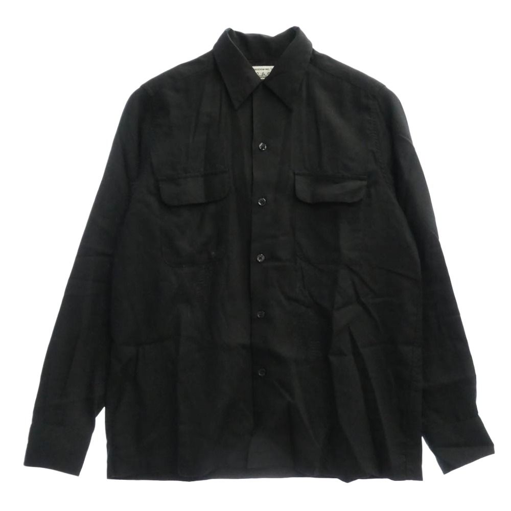 WACKO MARIA ワコマリア SATAN'S SOUL DEVIL WORKSHOP バックロゴ レーヨン 長袖 シャツ ブラック系 S【中古】