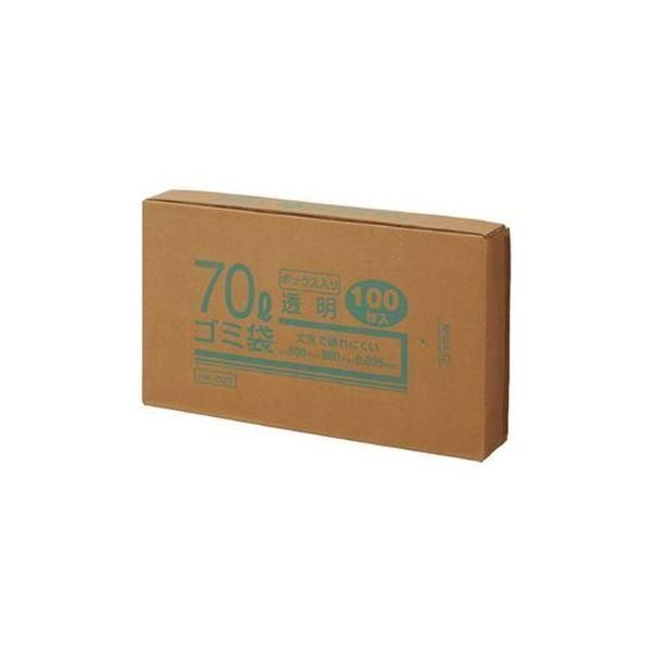 (まとめ)クラフトマン 70Lゴミ袋 透明 ボックス入 100枚〔×3セット〕