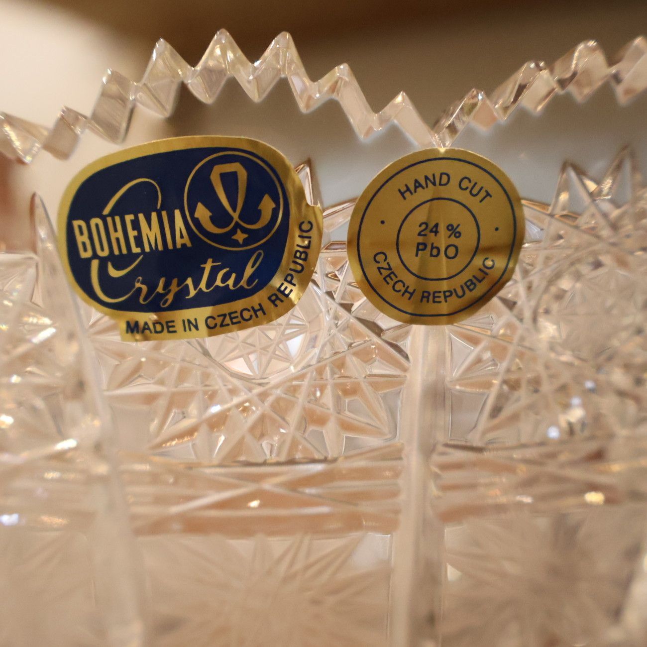 BOHEMIA ボヘミア CRYSTAL クリスタルグラス PK500 フラワーベース 花瓶 ガラス チェコ ガラス工芸品 箱付き エレガント
