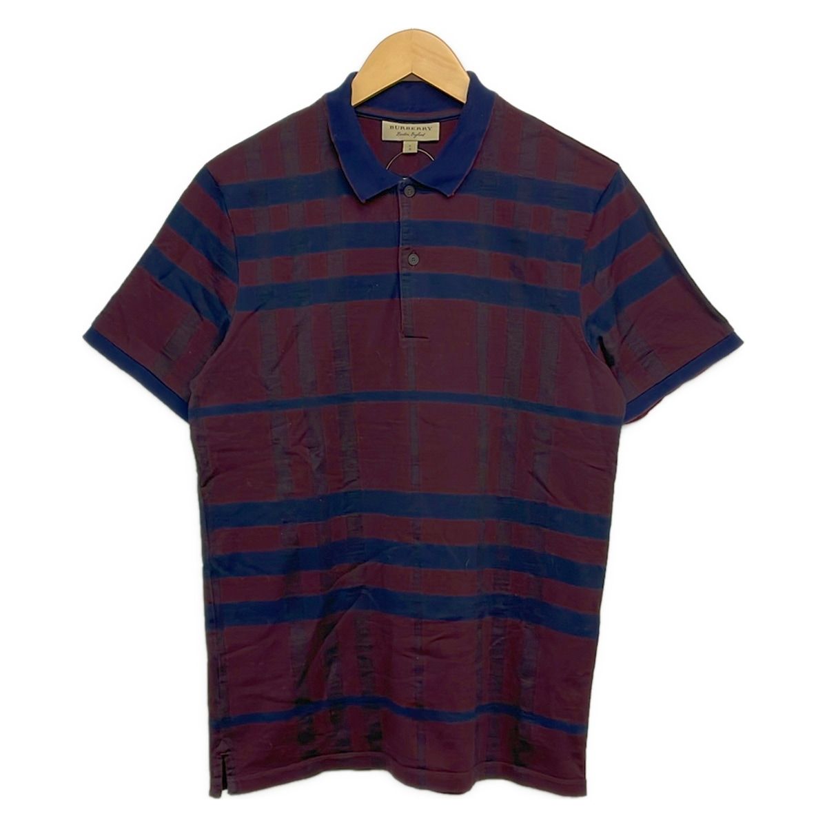 BURBERRY LONDON ENGLAND(バーバリーロンドンイングランド) 半袖ポロシャツ サイズLG L メンズ美品 - ボルドー×黒 チェック柄