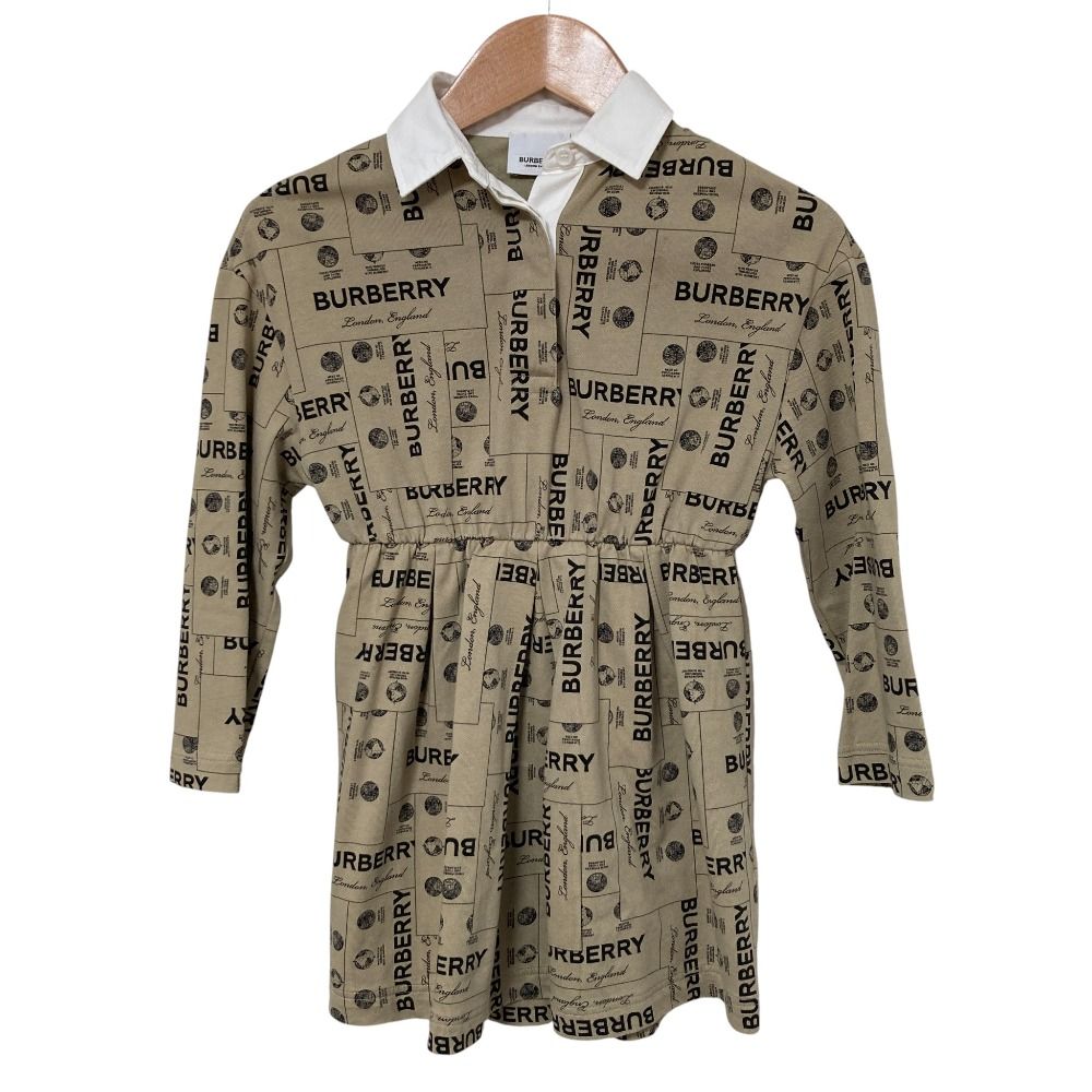 良品 BURBERRY バーバリー ロゴ シャツ ドレス ワンピース キッズ 