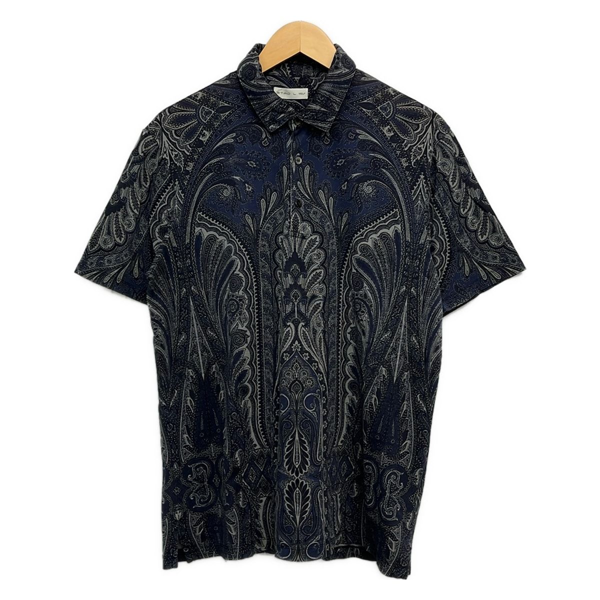 ETRO(エトロ) 半袖ポロシャツ サイズL メンズ美品 - ネイビー×黒 ペイズリー柄