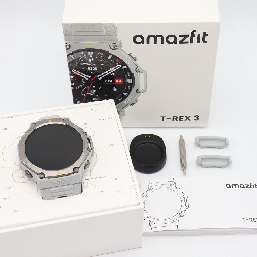 【美品】Amazfit T-Rex 3 SP170069-C221 ヘイズグレー 48mm スマートウォッチ アマズフィット 本体