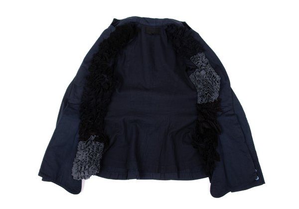 コムデギャルソンCOMME des GARCONS 裏フリルデザインジャケット 紺M